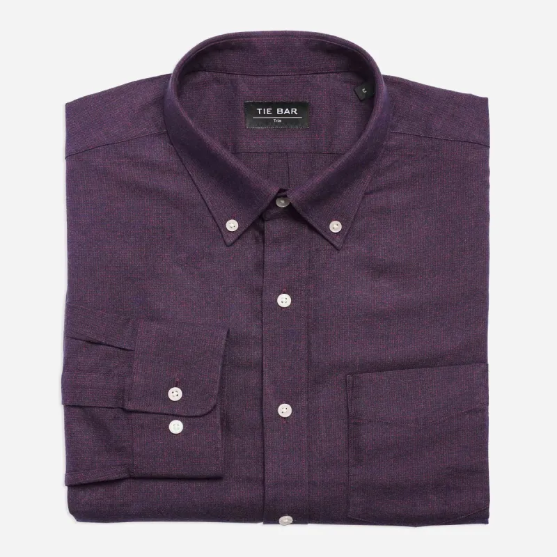 Brushed Houndstooth Dark Purple Casual Shirt sold by The Tie Bar