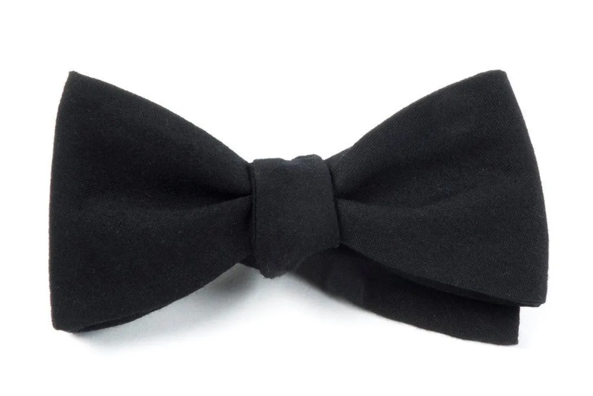 Solid Wool Black Bow Tie sold by The Tie Bar