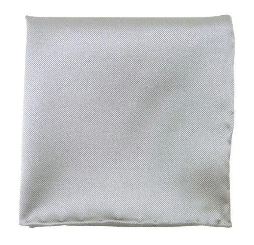 Solid Twill Silver Pocket Square sold by The Tie Bar