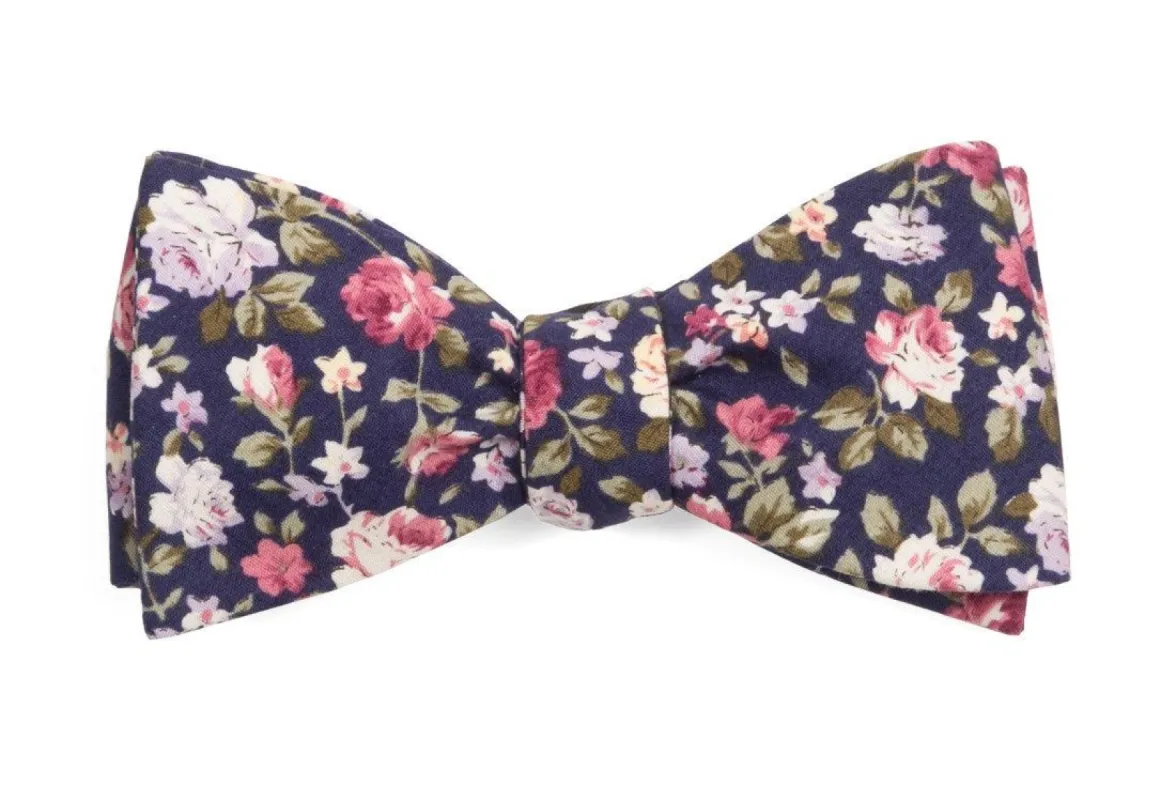 Moody Florals Navy Bow Tie sold by The Tie Bar