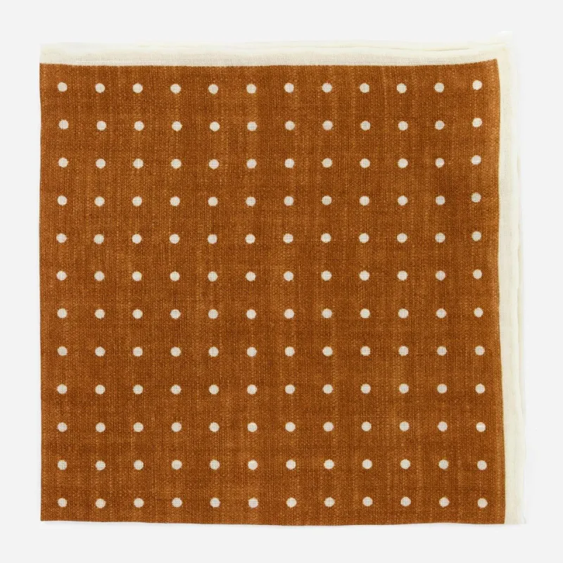 Bali Dots Burnt Orange Pocket Square sold by The Tie Bar
