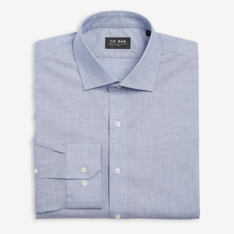 Solid Slub Classic Blue Dress Shirt sold by The Tie Bar