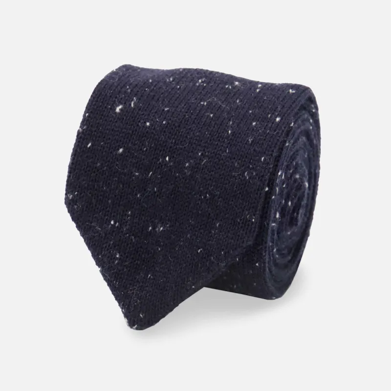 Flecked Solid Knit Navy Tie sold by The Tie Bar