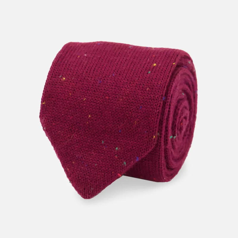 Flecked Solid Knit Wine Tie sold by The Tie Bar