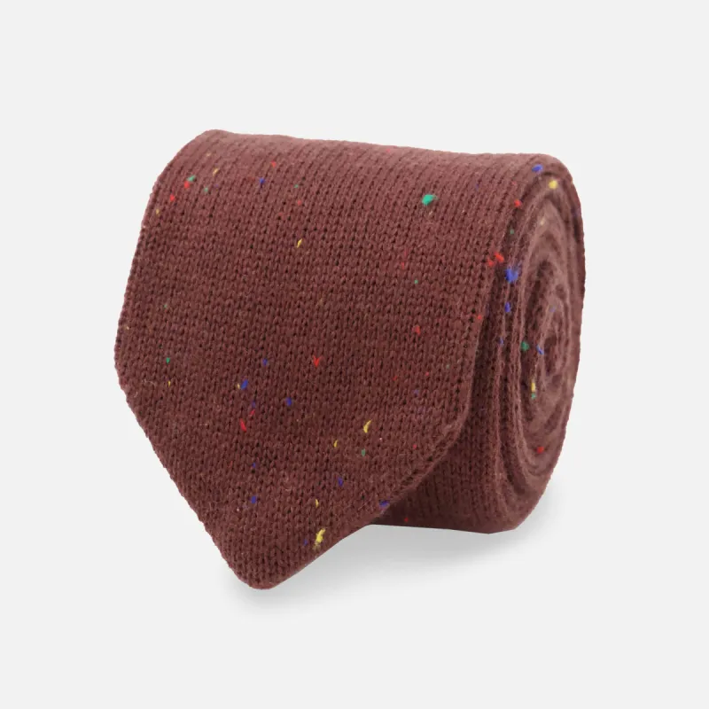 Flecked Solid Knit Brown Tie sold by The Tie Bar