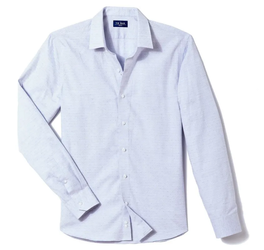 Diamond Dobby Blue Casual Shirt sold by The Tie Bar