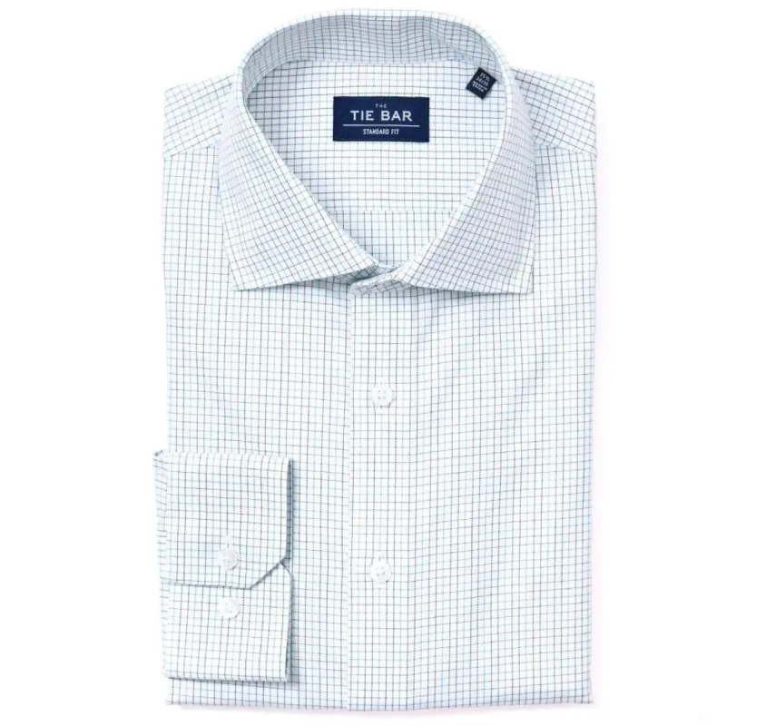 Tattersall Blue Non-Iron Dress Shirt sold by The Tie Bar
