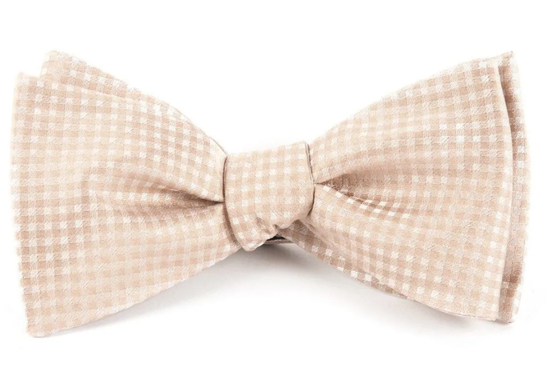 Be Married Checks Champagne Bow Tie sold by The Tie Bar