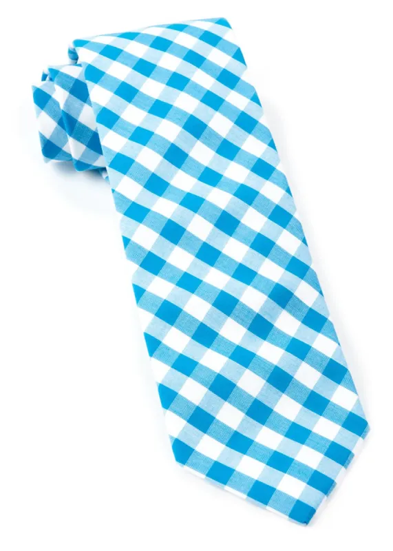 Classic Gingham Turquoise Tie sold by The Tie Bar
