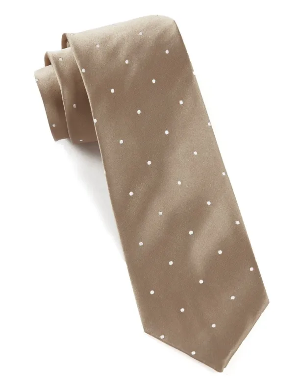 Satin Dot Champagne Tie sold by The Tie Bar