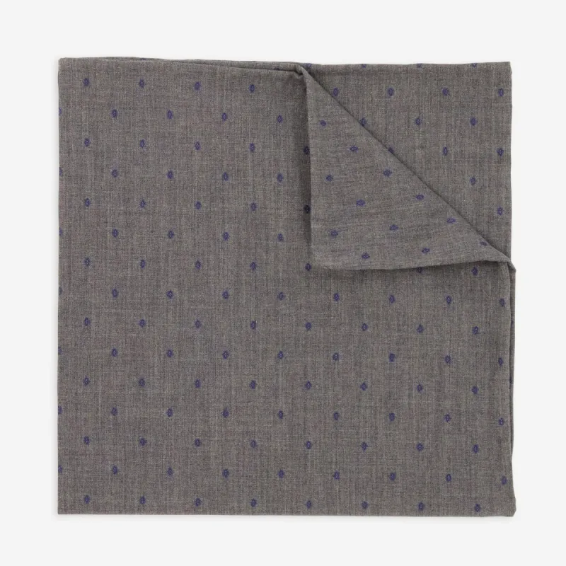 Medallion Dot Charcoal Grey Pocket Square sold by The Tie Bar