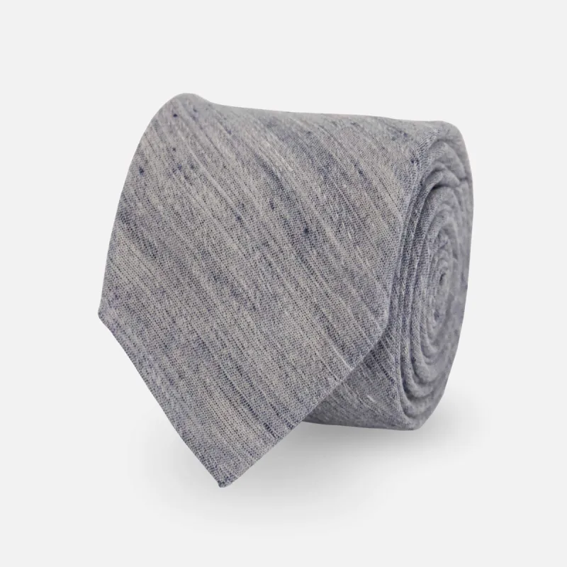 Solid Slub Linen Blue Tie sold by The Tie Bar