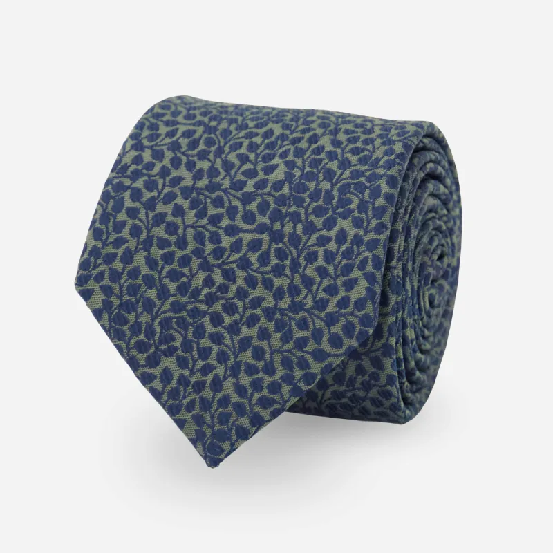 Vine Floral Navy Tie sold by The Tie Bar