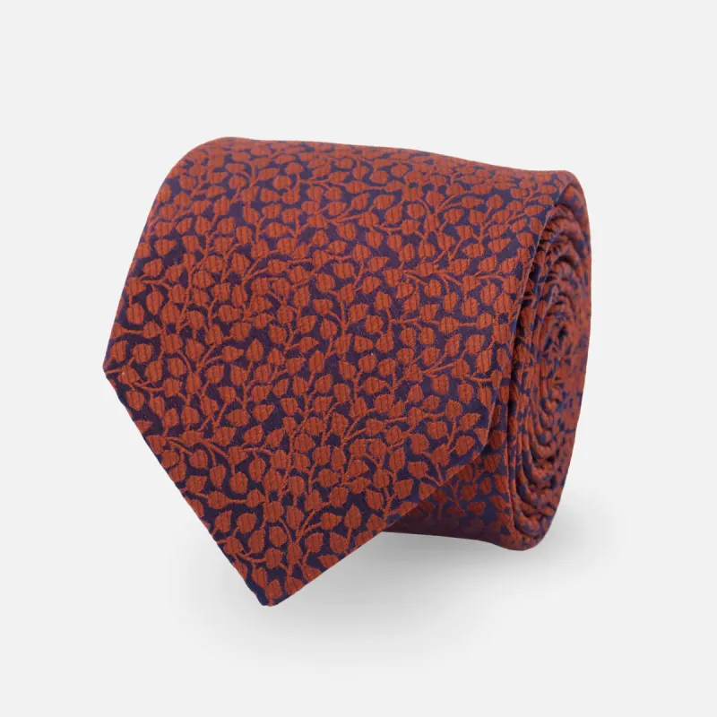 Vine Floral Rust Tie sold by The Tie Bar