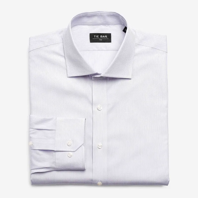 Mini Stripe Light Grey Dress Shirt sold by The Tie Bar