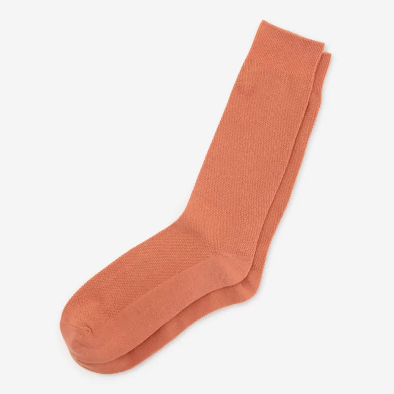 Solid Pique Washed Coral Dress Socks sold by The Tie Bar