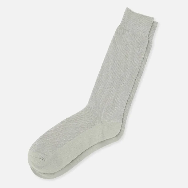 Solid Pique Light Grey Dress Socks sold by The Tie Bar