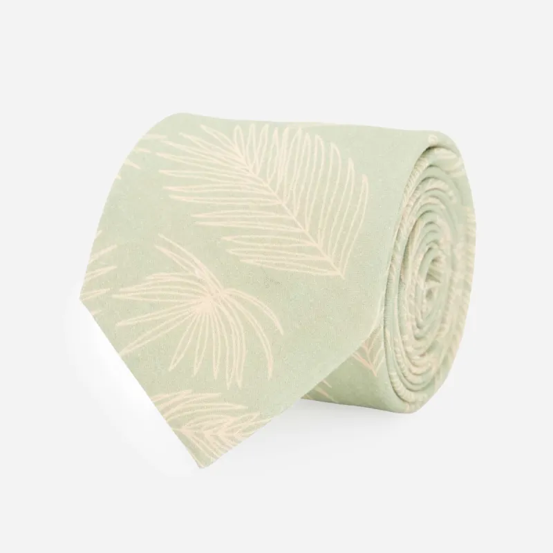 Palm Frond Sage Green Tie sold by The Tie Bar