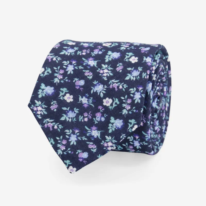 Ditzy Daisies Navy Tie sold by The Tie Bar