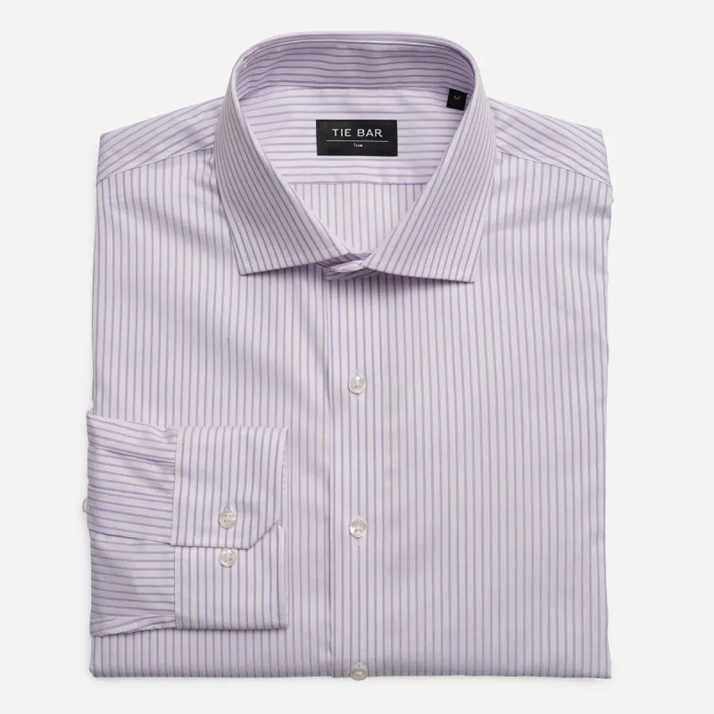 Medium Stripe Lavender Dress Shirt sold by The Tie Bar