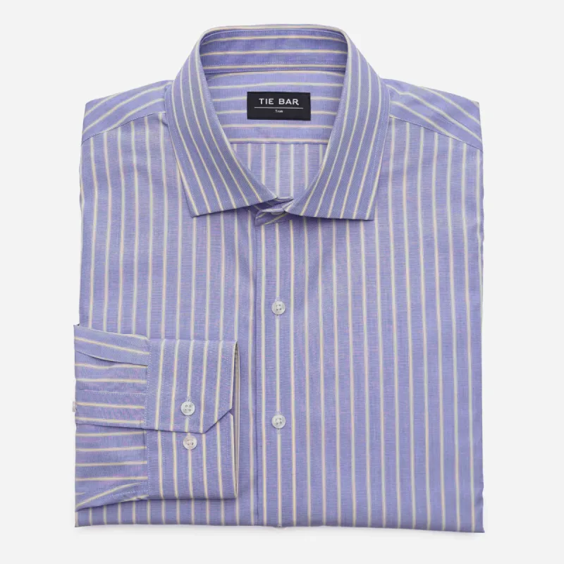 Bold Stripe Blue Dress Shirt sold by The Tie Bar