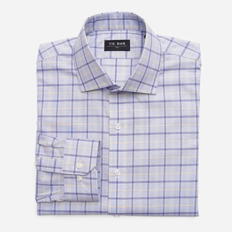 Grid Plaid Blue Dress Shirt sold by The Tie Bar