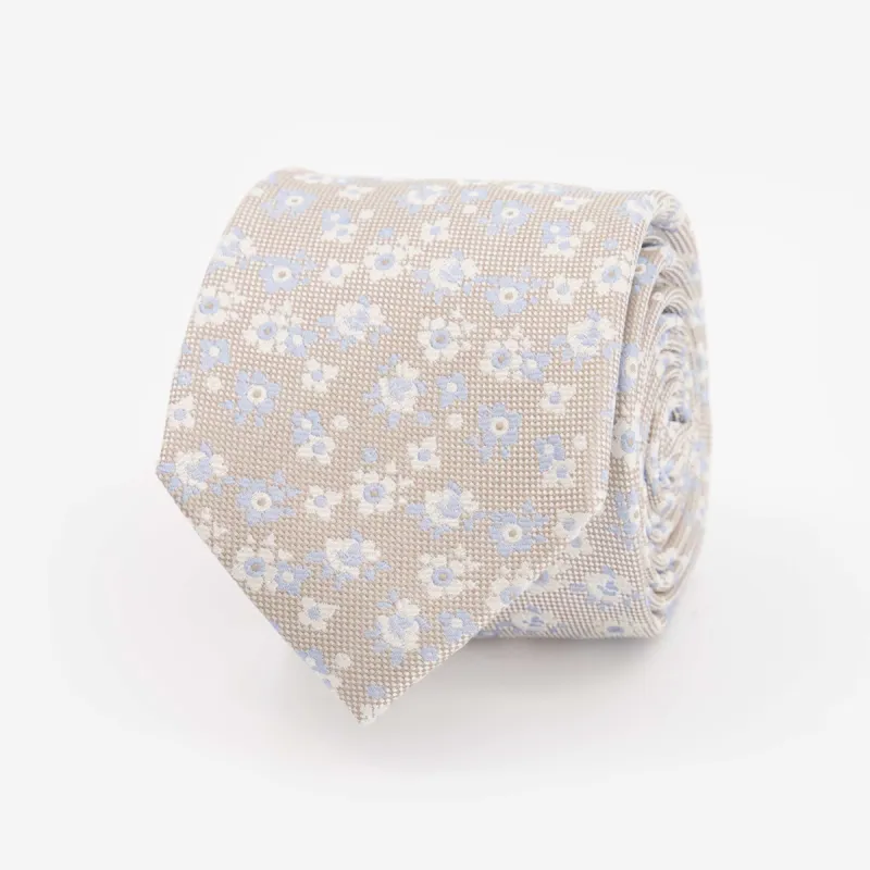 Marguerite Floral Light Champagne Tie sold by The Tie Bar