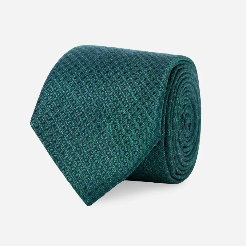 Bhldn Dotted Spin Hunter Green Tie sold by The Tie Bar