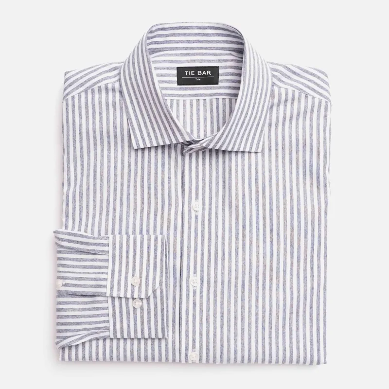 Textured Stripe Grey Dress Shirt sold by The Tie Bar