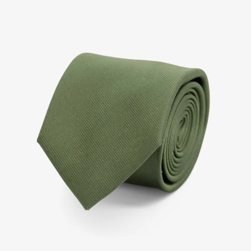 Grosgrain Solid Olive Tie sold by The Tie Bar