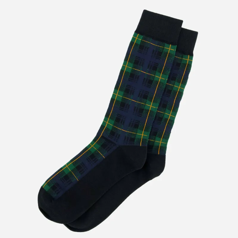 Gordon Tartan Hunter Green Socks sold by The Tie Bar