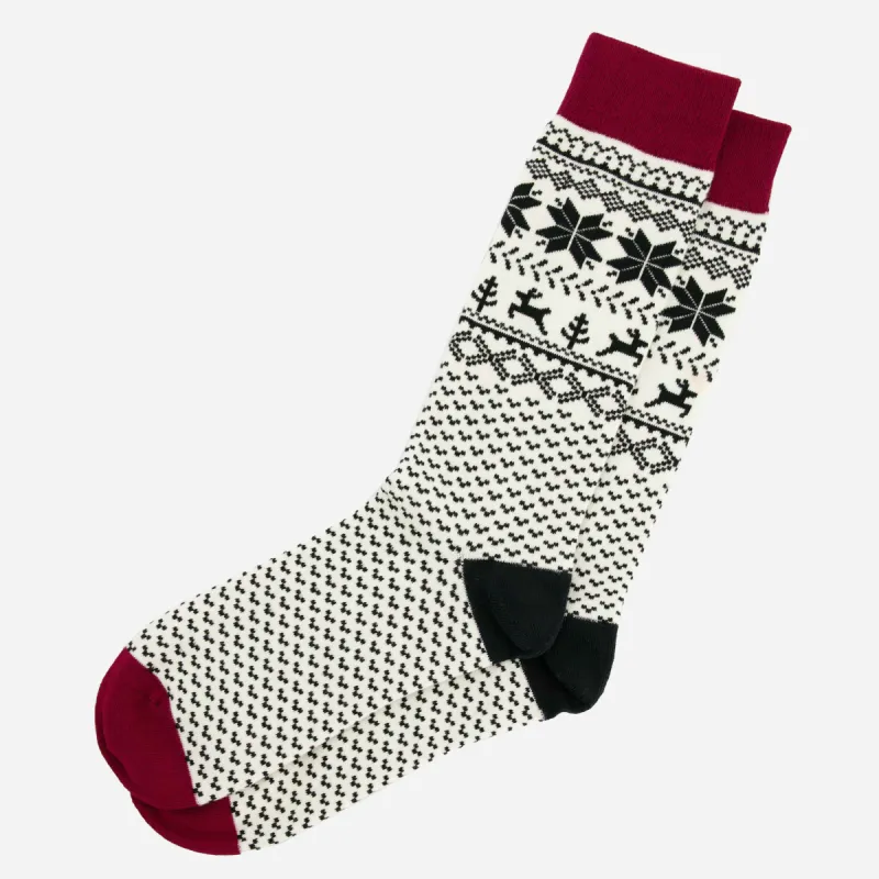 Fairisle Cream Dress Socks sold by The Tie Bar