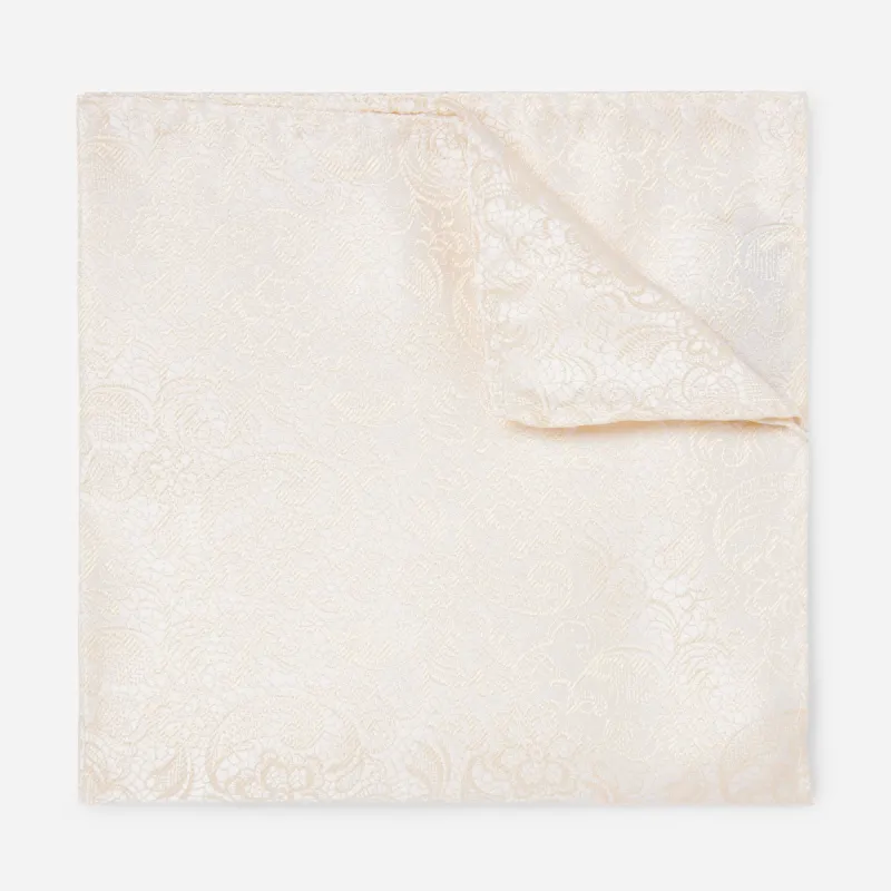 Ceremony Paisley Light Champagne Pocket Square sold by The Tie Bar
