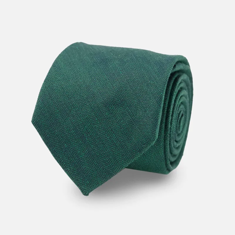 Bhldn Linen Row Hunter Green Tie sold by The Tie Bar