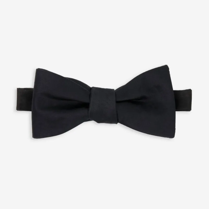 Solid Satin Black Bow Tie sold by The Tie Bar