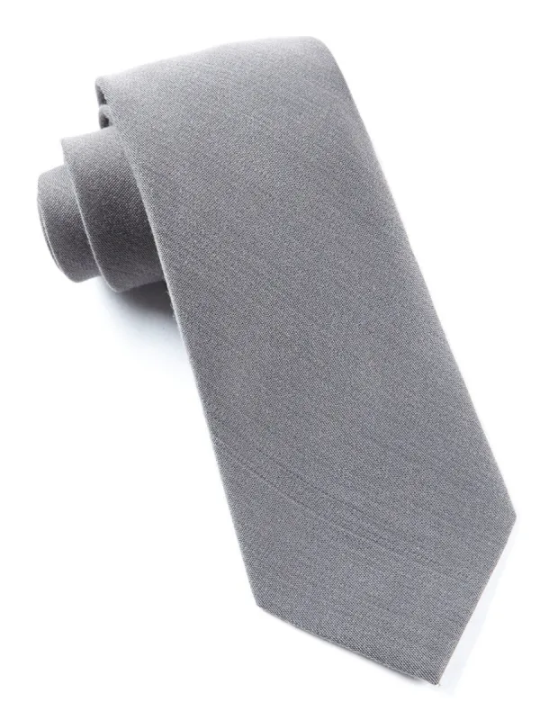 Solid Wool Grey Tie sold by The Tie Bar