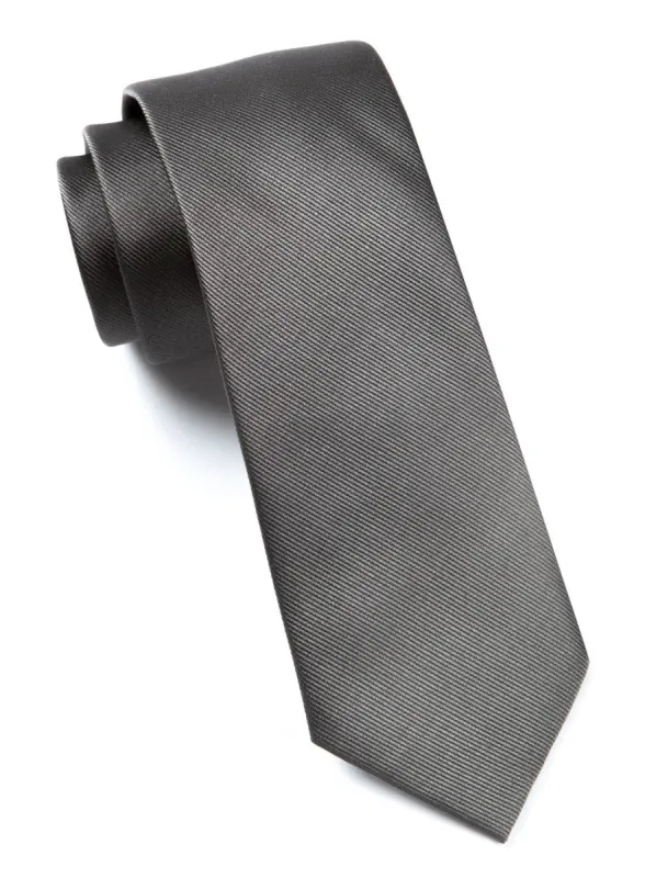 Grosgrain Solid Titanium Tie sold by The Tie Bar
