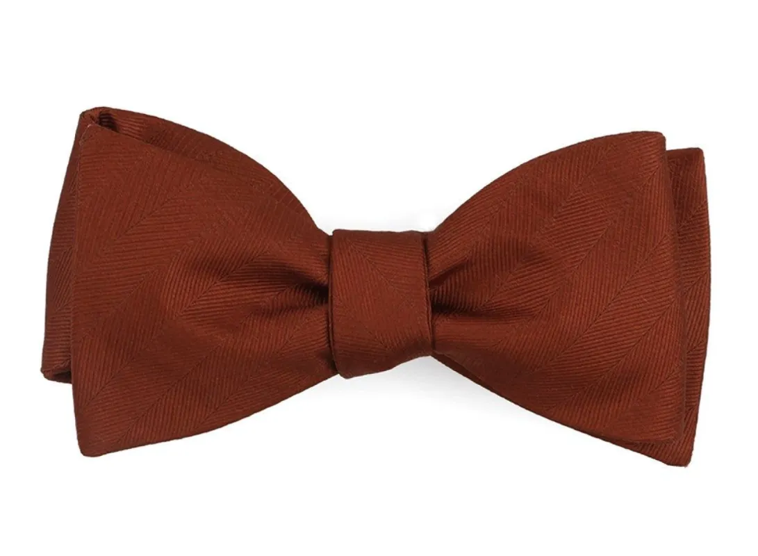Herringbone Vow Copper Bow Tie sold by The Tie Bar