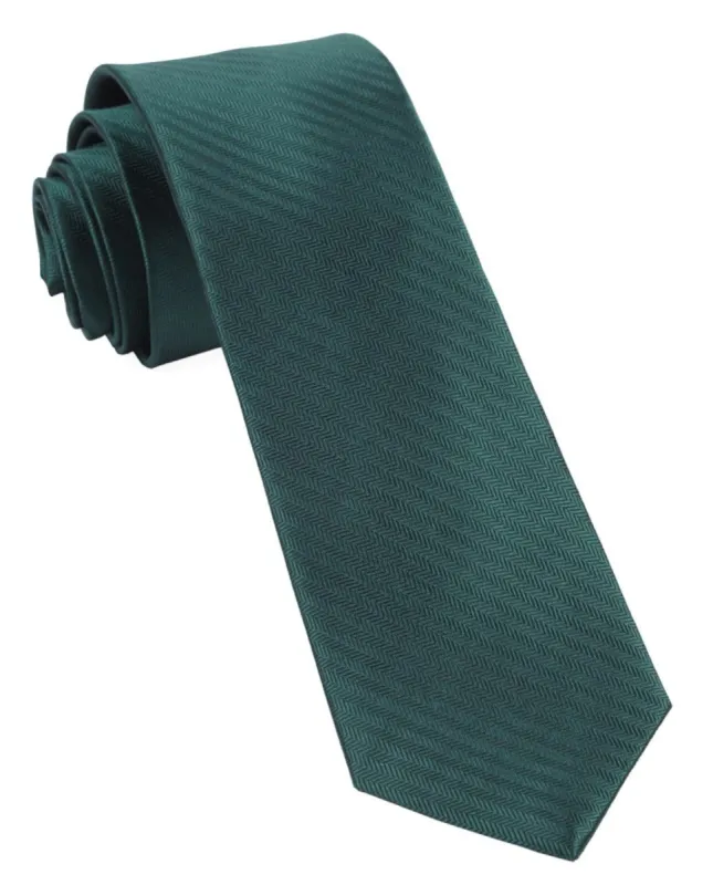 Sound Wave Herringbone Hunter Green Tie sold by The Tie Bar