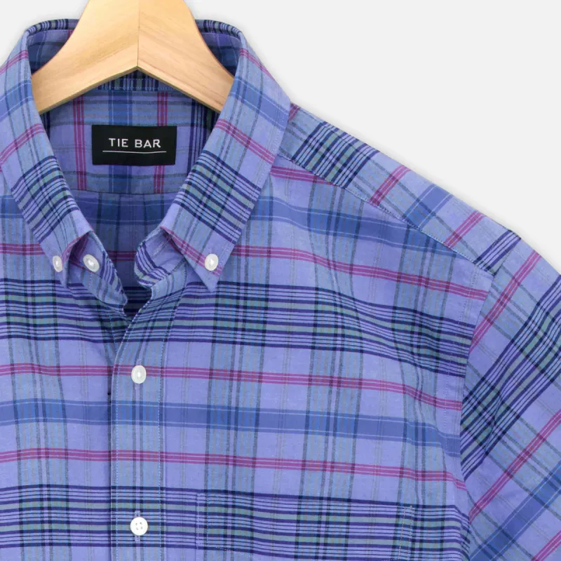 Inky Madras Blue Casual Shirt sold by The Tie Bar