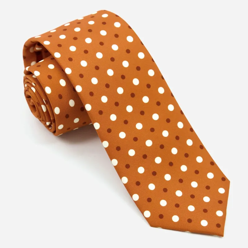 Hidden Dots Burnt Orange Tie sold by The Tie Bar