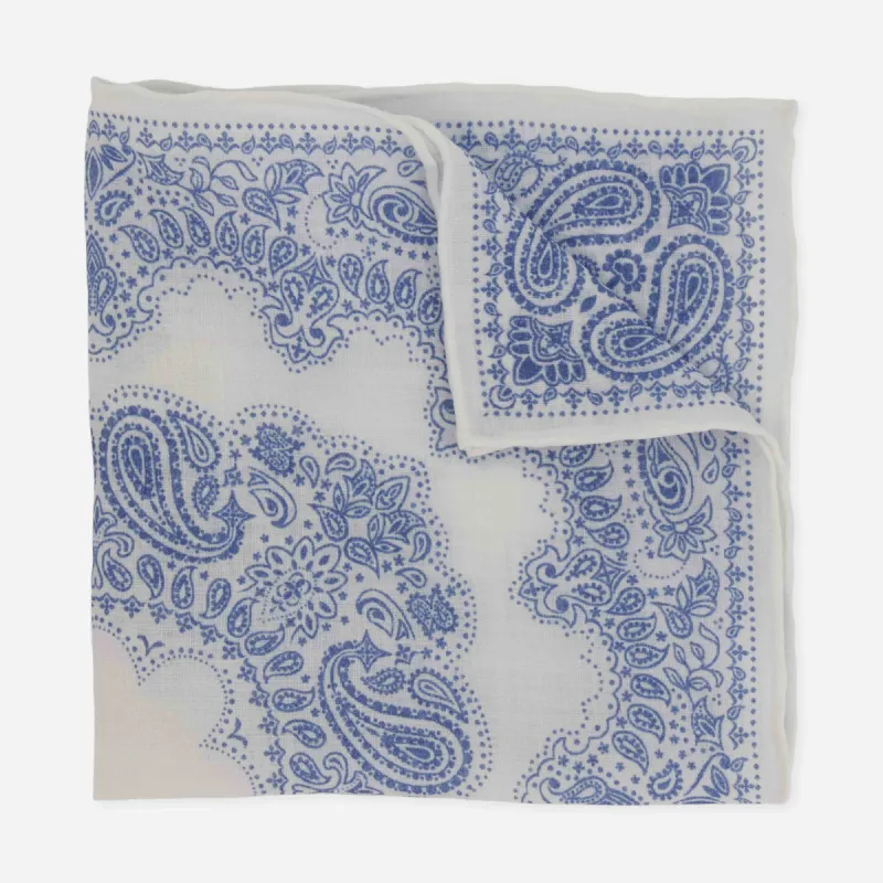 Bali Bandana White Pocket Square sold by The Tie Bar