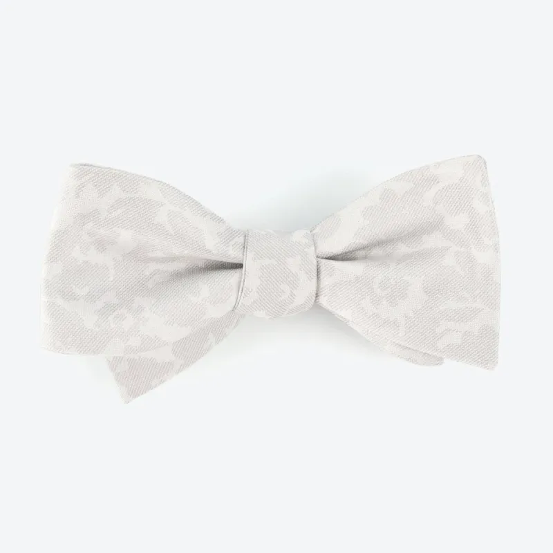 Mumu Weddings - Refinado Floral Silver Bow Tie sold by The Tie Bar