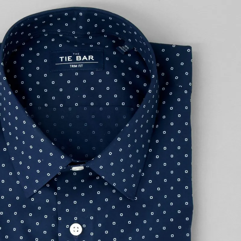 Printed Dot Navy Dress Shirt sold by The Tie Bar