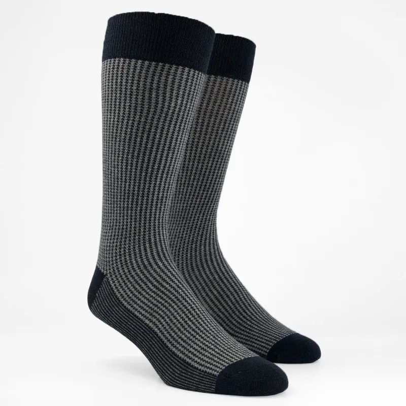 Micro Houndstooth Charcoal Dress Socks sold by The Tie Bar