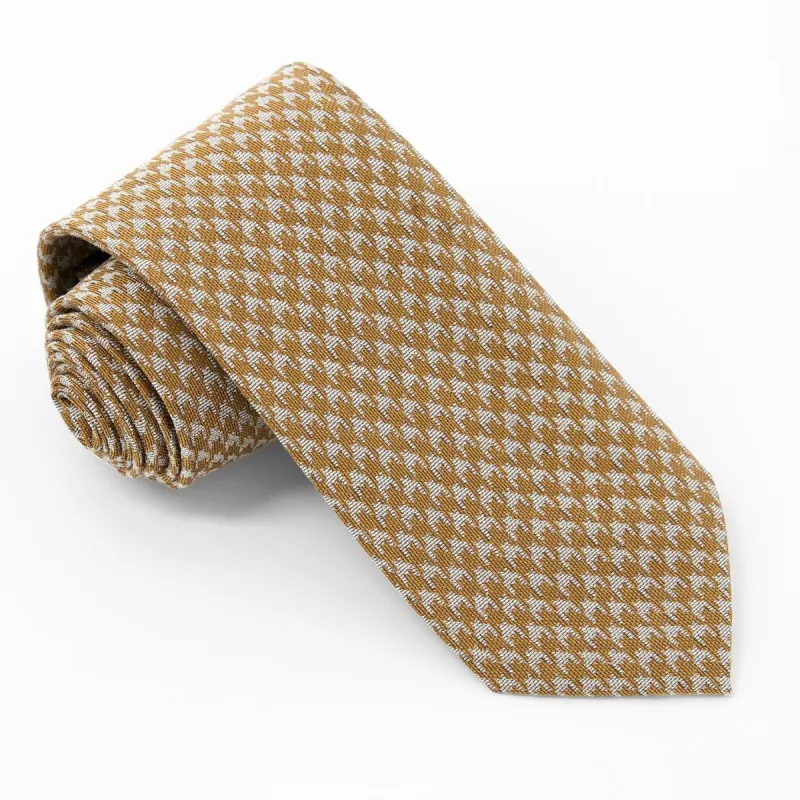 Royal Houndstooth Mustard Tie sold by The Tie Bar