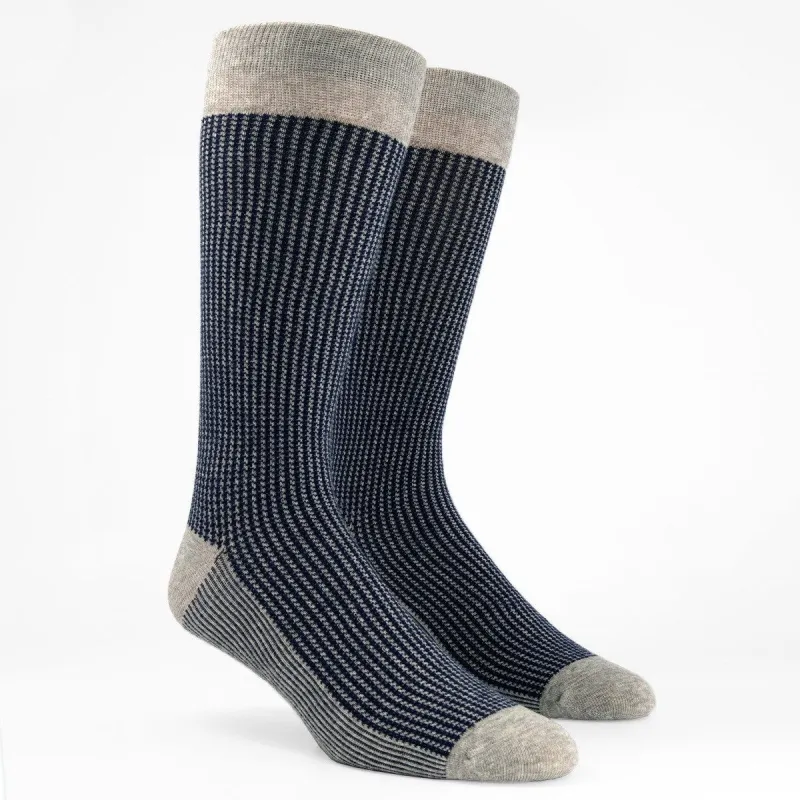 Micro Houndstooth Navy Dress Socks sold by The Tie Bar