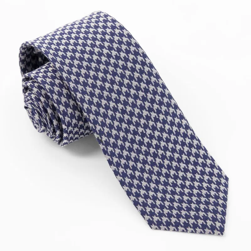Royal Houndstooth Navy Tie sold by The Tie Bar