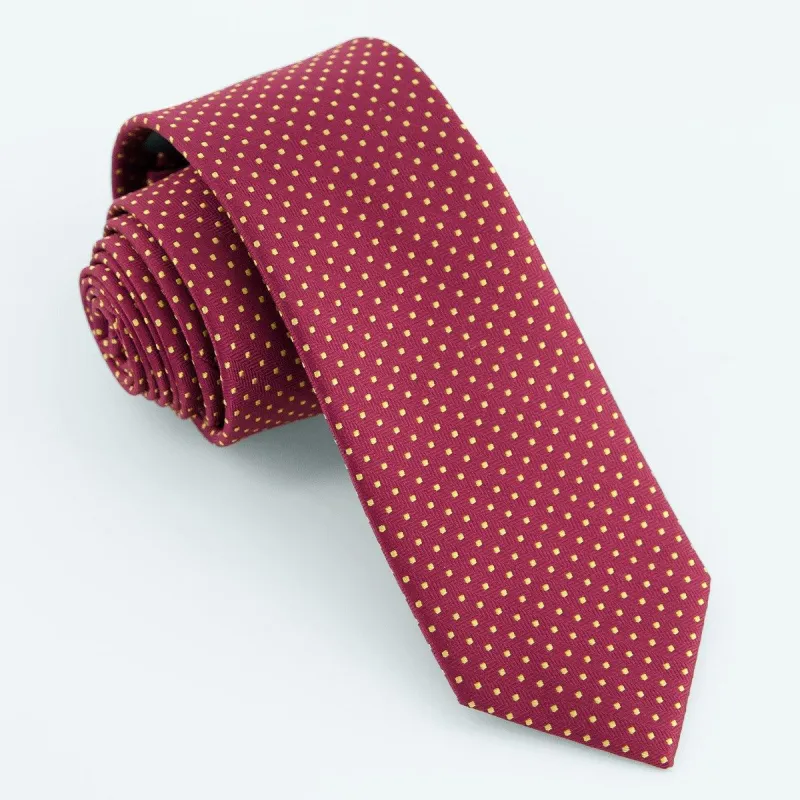 Micro Pin Dot Burgundy Tie sold by The Tie Bar