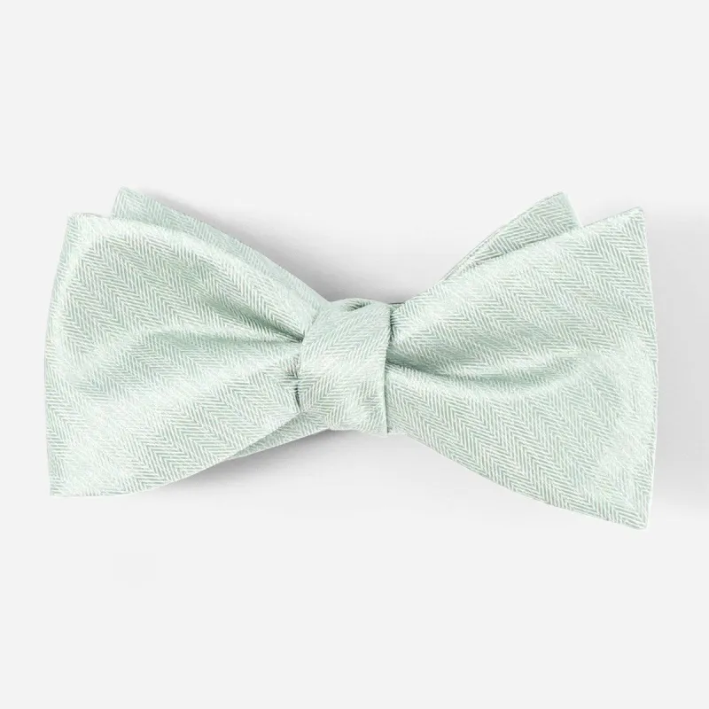 Mumu Weddings - Desert Solid Silver Sage Bow Tie sold by The Tie Bar